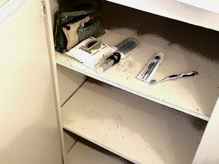 I've packed everything on the shelf I won't need for the next two weeks...