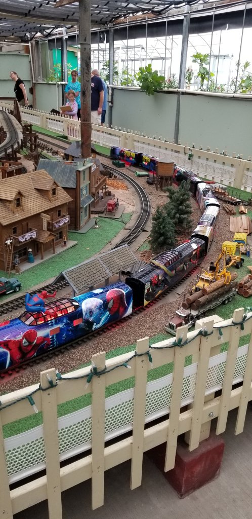 Spideman themed model train